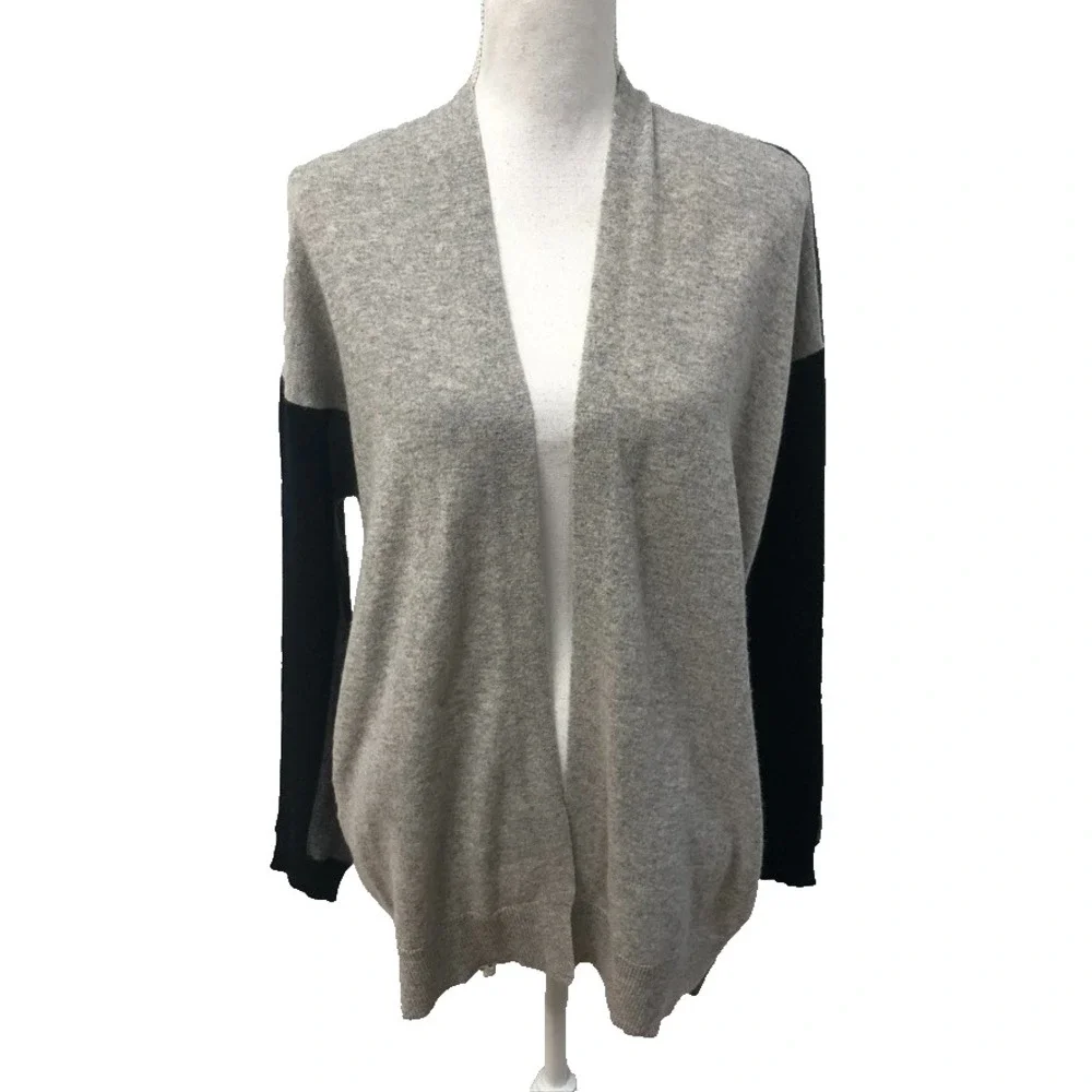 Vince Cashmere Cardigan Sweater Jumper‎ Womens XS Gray Color Block Oversize